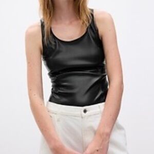Gap Vegan Leather Bodysuit Black Size XL New With Tag